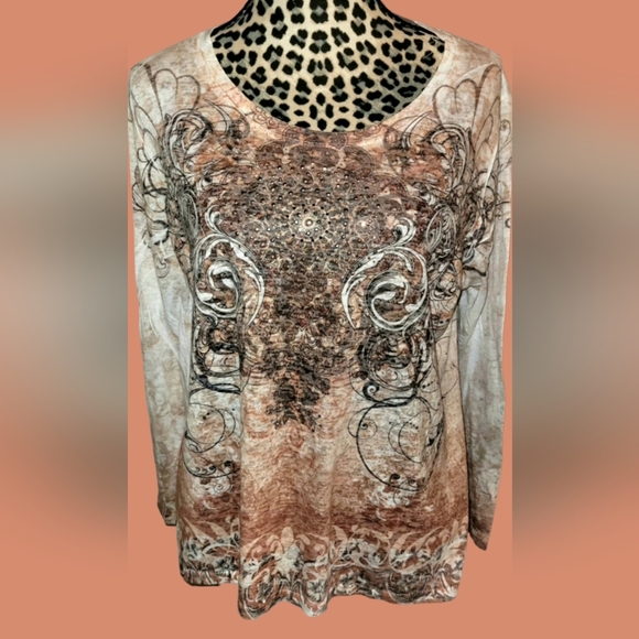 Lot Of 2 Women's Long Sleeve Tops Sz XL Worthington & CATO - Picture 6 of 7